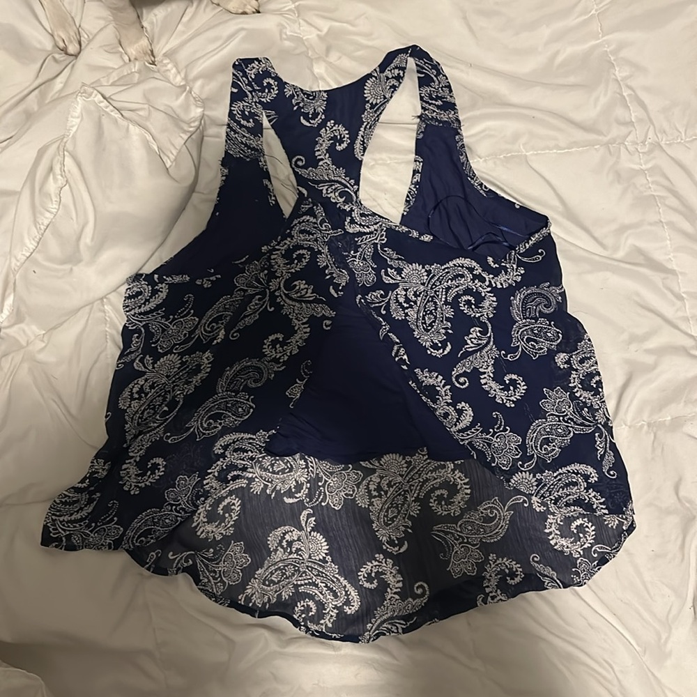 Ambiance Blue Floral Blouse - Picture 3 of 3